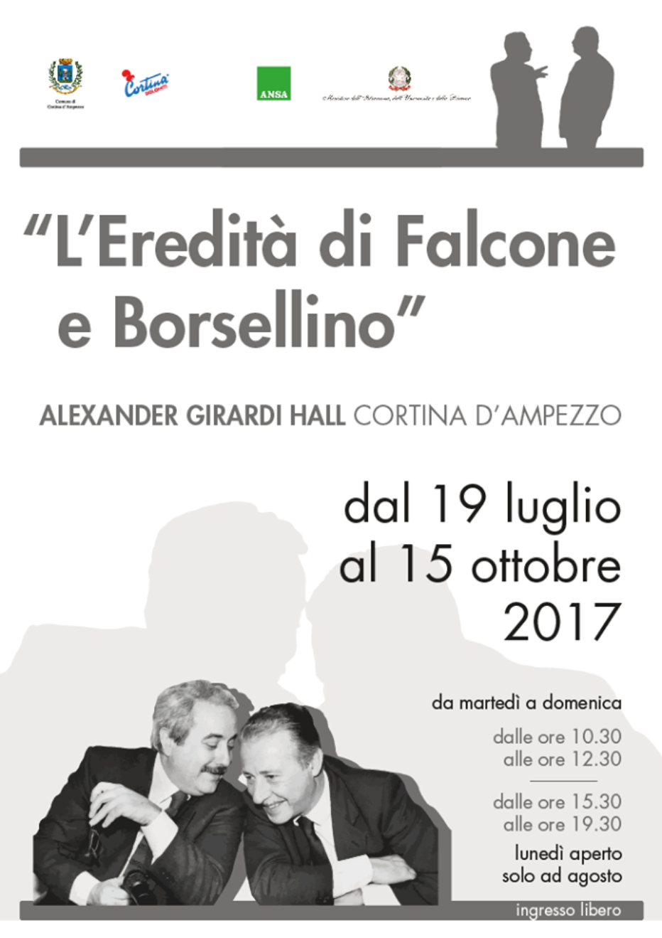 “L’EREDITÀ DI FALCONE E BORSELLINO” A CORTINA LA MOSTRA DELL’ANSA