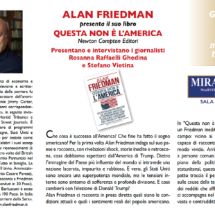 Alan Friedman a CortinaTerzoMillennio presenta il suo libro sull’America: ascolta l’intervista in diretta.