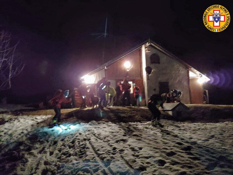 Intervento nella notte del Soccorso Alpino a Domegge di Cadore