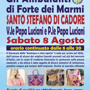 “Gli Ambulanti di Forte dei Marmi®” a Santo Stefano di Cadore sabato 8 agosto