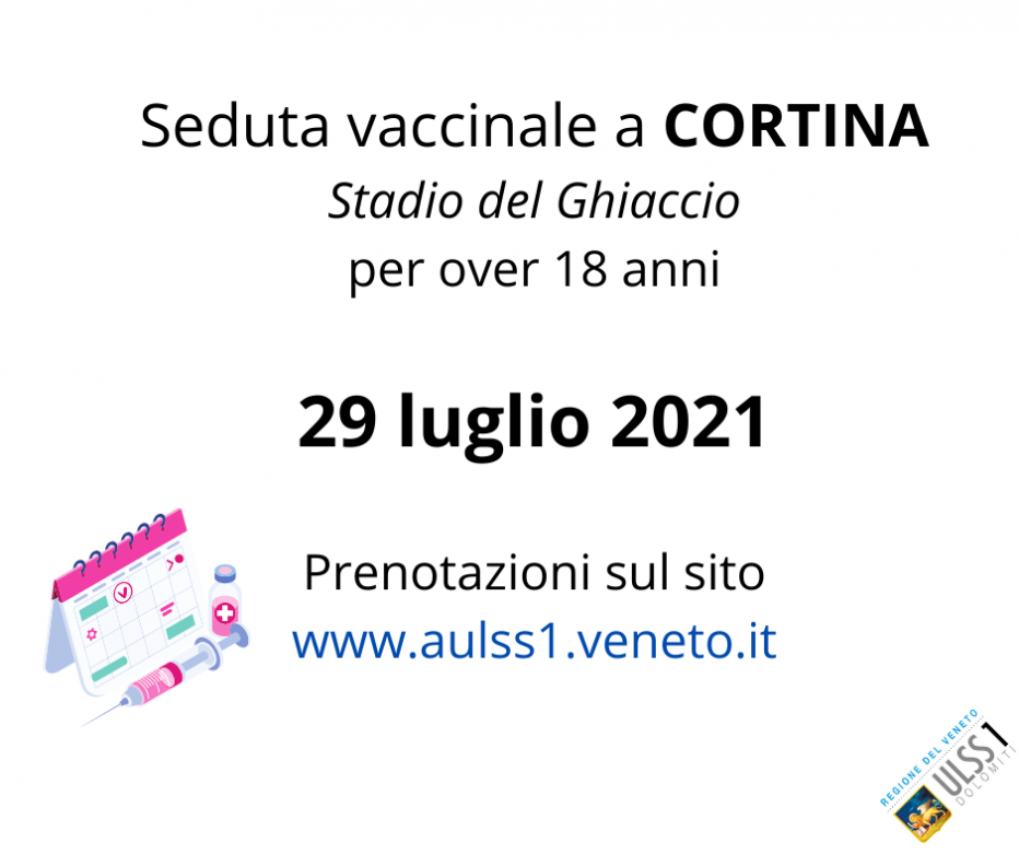 Seduta vaccinale a Cortina il 29 luglio: prenotazioni dal portale