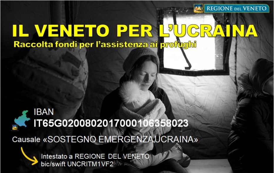 UCRAINA. ZAIA, “CRESCE LA SOLIDARIETA’ DEI VENETI”. 1064 VERSAMENTI SUL CONTO CORRENTE PER 143.860 EURO.