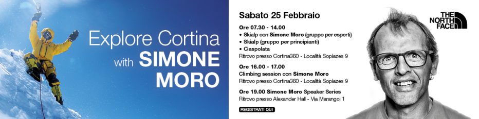 “Explore Cortina with Simone Moro”: il 25 febbraio una giornata sulle Dolomiti
