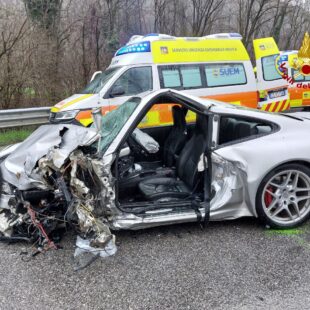 ARSIE’, SCONTRO TRA UN’AUTO SPORTIVA ED UN FURGONE: TRE FERITI
