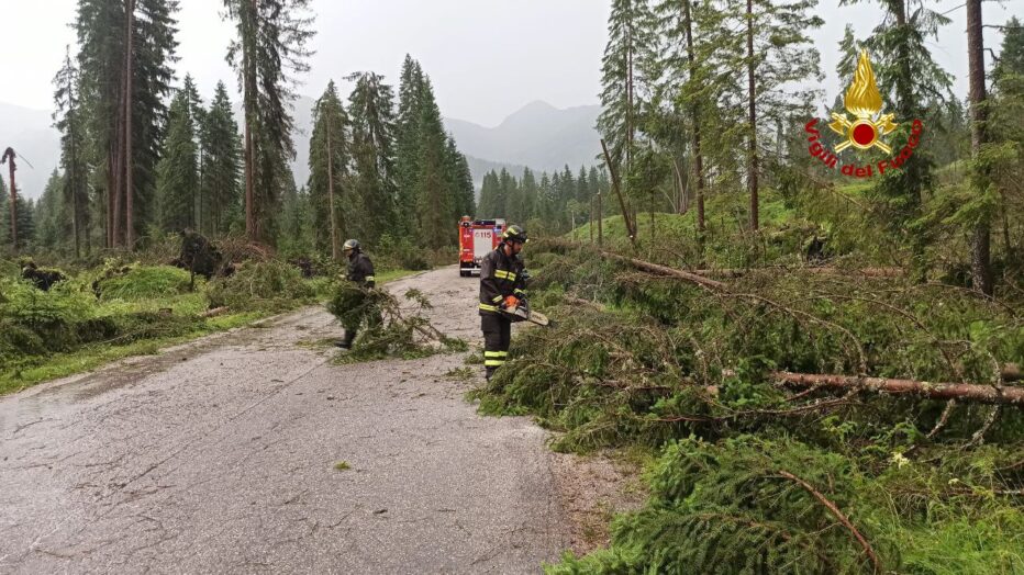 BELLUNO E TREVISO: OLTRE 70 CHIAMATE AI VIGILI DEL FUOCO PER DANNI DAL MALTEMPO