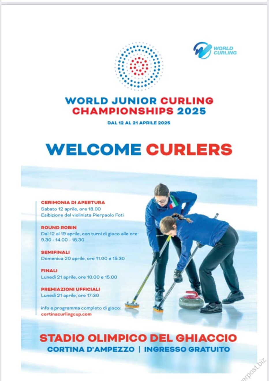 CAMPIONATI MONDIALI JUNIOR DI CURLING: TUTTO PRONTO ALLO STADIO OLIMPICO! ASCOLTA L’INTERVISTA CON IL DT MARCO MARIANI