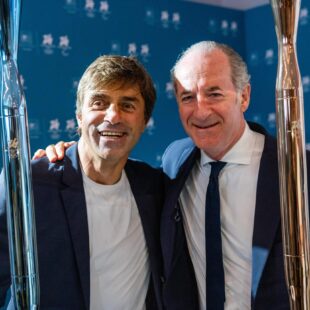 Zaia, Ghedina, Buttafuoco, Barbera, l’on.Mollicone accolgono le torce olimpiche nello spazio Regione Veneto-Veneto Film Commission alla 82°Mostra del Cinema.