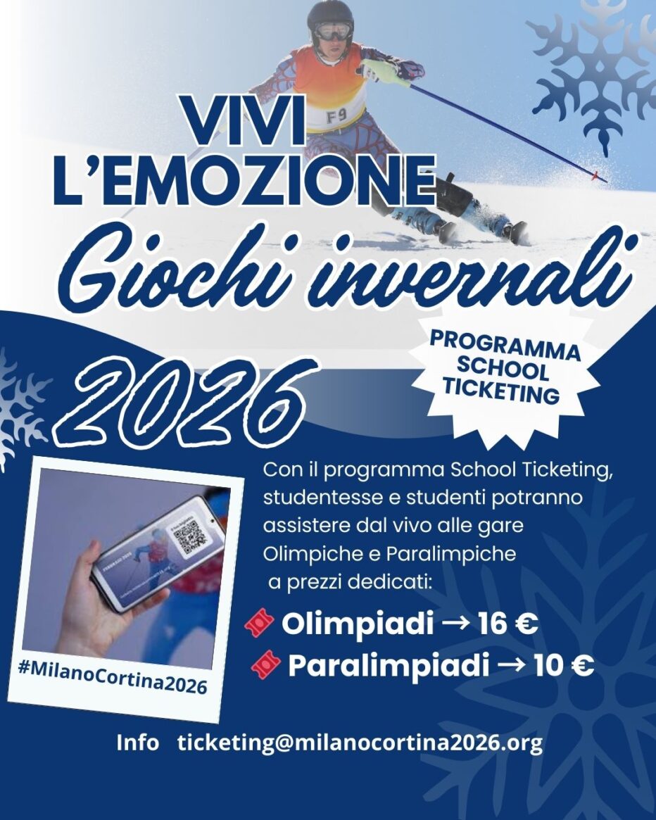 Biglietti scontati per studenti per assistere ai Giochi Olimpici e Paralimpici Milano Cortina 2026