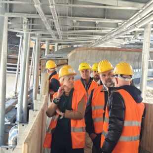 Eredità olimpica, Silvia Calligaro e Luca De Carlo in sopralluogo ai cantieri di Cortina d’Ampezzo.