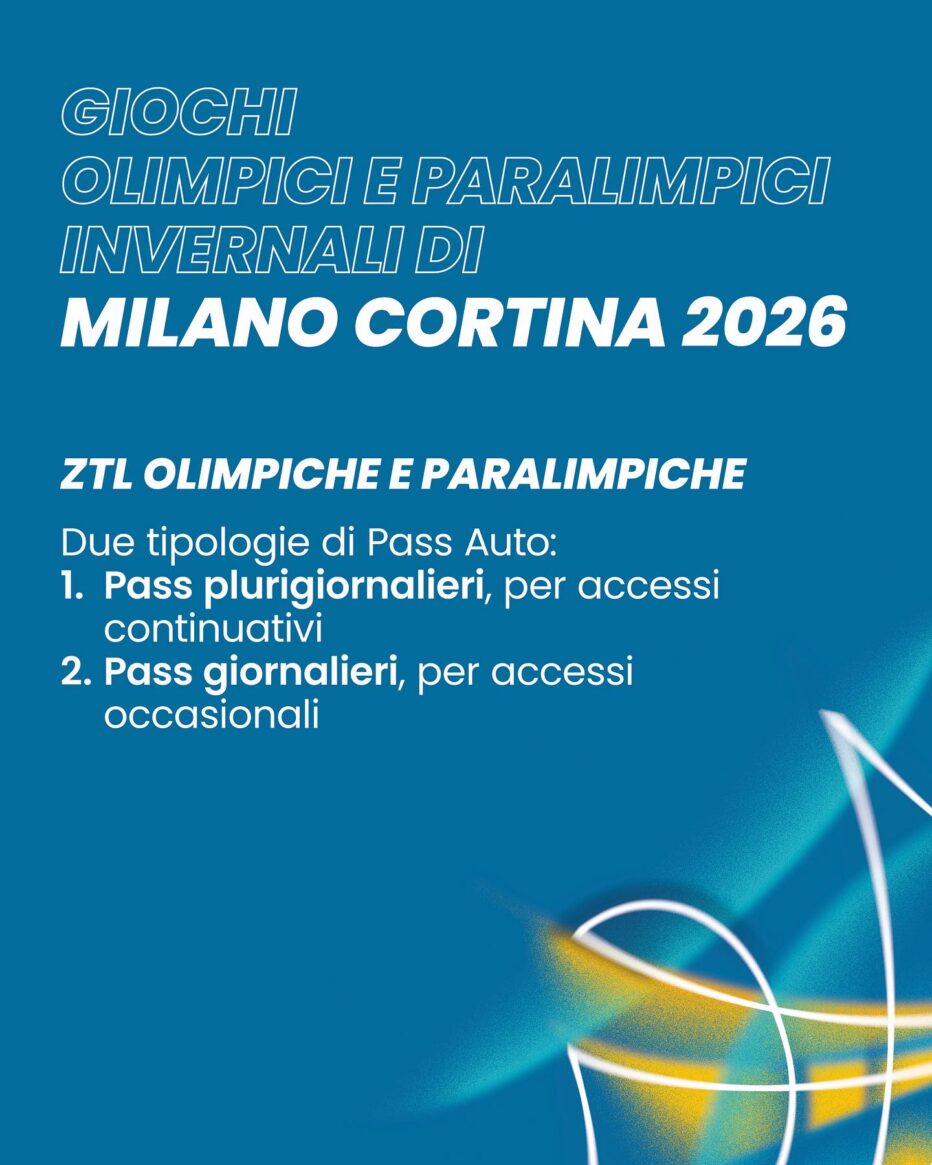 MILANO CORTINA 2026: ONLINE LA PIATTAFORMA PER INOLTRARE AI TERRITORI OLIMPICI LA RICHIESTA DEI PASS AUTO