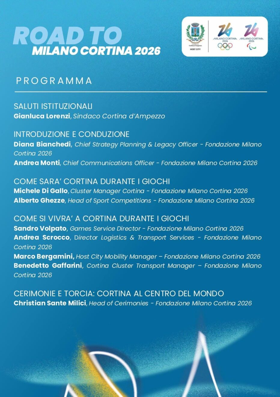 ROAD TO MILANO CORTINA 2026: ASCOLTA LA REGISTRAZIONE DELL’INCONTRO CHE SI E’ TENUTO MARTEDI’ 16 DICEMBRE A CORTINA D’AMPEZZO.