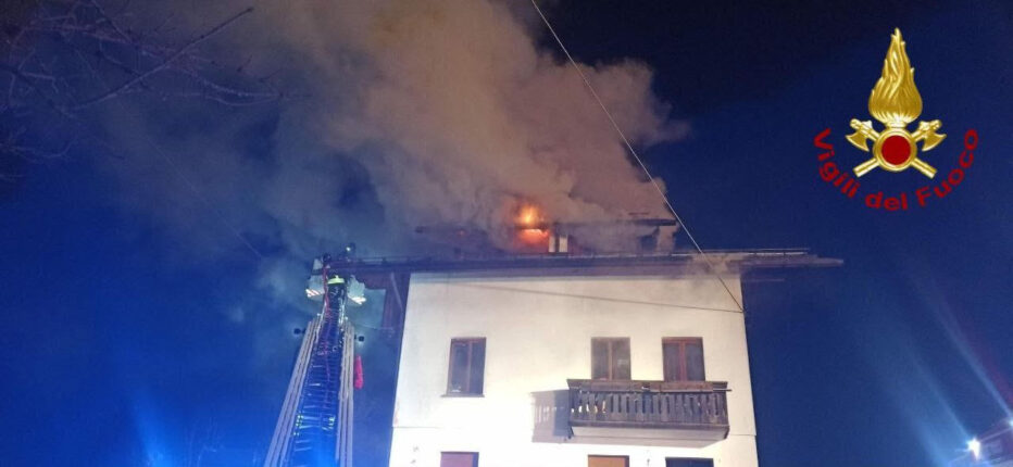 VAL DI ZOLDO. INCENDIO IN ABITAZIONE, UN NUCLEO FAMILIARE EVACUATO