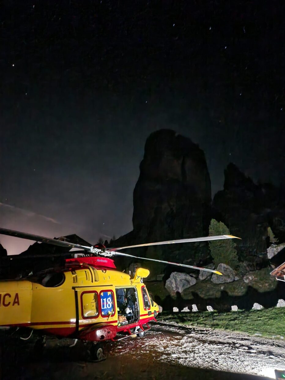 Intervento nella notte sulle Cinque Torri